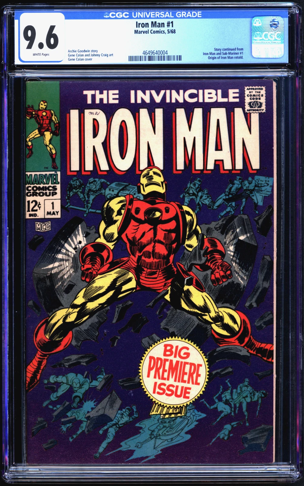 け*ん様 Iron Man #170 9.6 CGC IRON MAN #1 CGC 9.6 WHITE KEY 1968 ORIGIN RETOLD CGC #4649640004