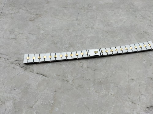 UNIVERSAL GENEVE STEEL & GOLD VINTAGE WATCH BRACELET BRACCIALE UHREN 13mm NOS - Foto 4 di 7
