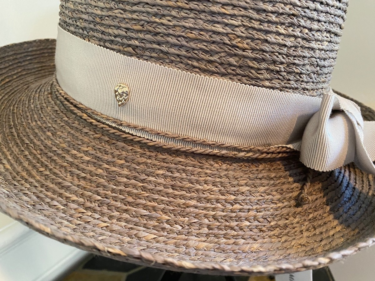 HELEN KAMINSKI NEWPORT SB RAFFIA HAT ECLIPSE MELANGE/MOONLIGHT NEW