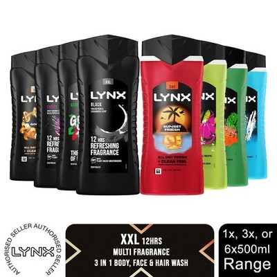 Luchs Duschgel 12H erfrischender Duft mit 100% Feuchtigkeitscremes 500ml, 1, 3 oder 6er Pack