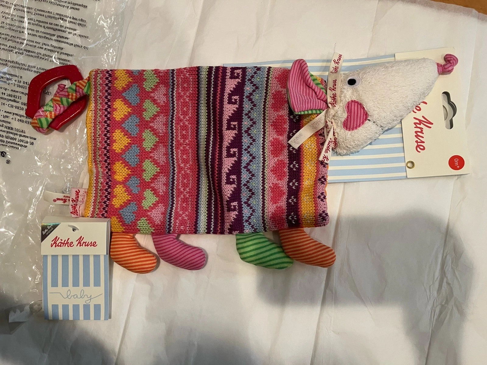 Kathe Kruse Teether Waldorf Cloth Sheep German Baby Toy Blanket ORGANIC NEW