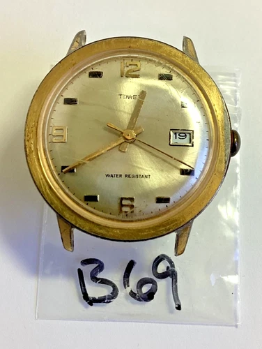 Vintage 1971 Timex Marlin 35MM Dial Date Watch Running M25 Spare Repair READ