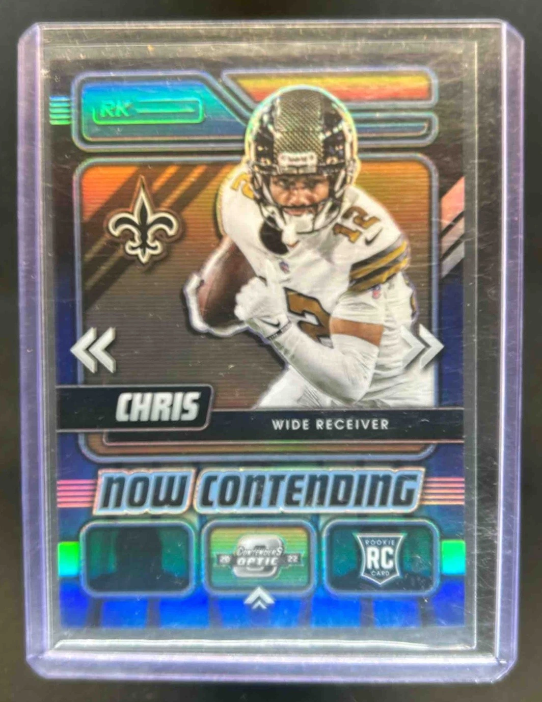 2022 Panini Contenders Optic Chris Olave Now Contending Prizm RC #NC-7 Saints