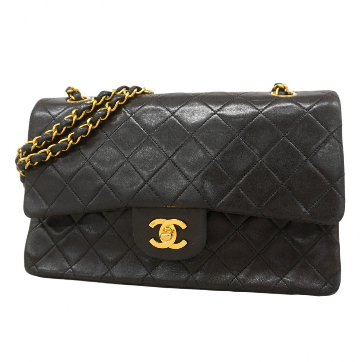 Chanel Lambskin Matelasse W Chain Shoulder Bag 571389