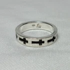 VINTAGE STERLING SILVER BLACK CROSS RING #5