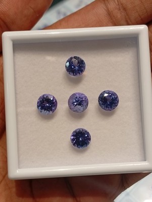 7mm 100% Natur Top Qualität Violett-Blau Tansanit Runde Form Lose Edelstein