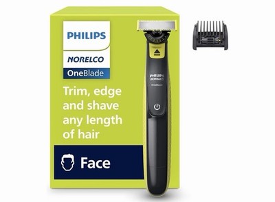 Philips Norelco OneBlade 360 Hybrid Face Trimmer and Shaver, 5 Length Comb