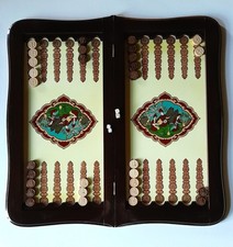 Backgammon e scacchi in legno tavola da gioco Azerbaijan Old Baku Maiden Tower