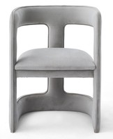 Stuhl Modernes Design Hellgrau Textil Organisch Bequem Stilvoll Edel