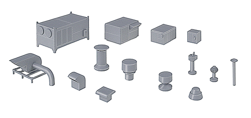 Walthers Cornerstone HO Kit dettagli tetto - Foto 1 di 1