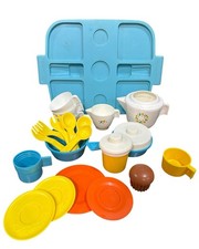 Vintage Fisher Price Tea Set Play Food Dishes 1980s Yellow Replacement Pieces