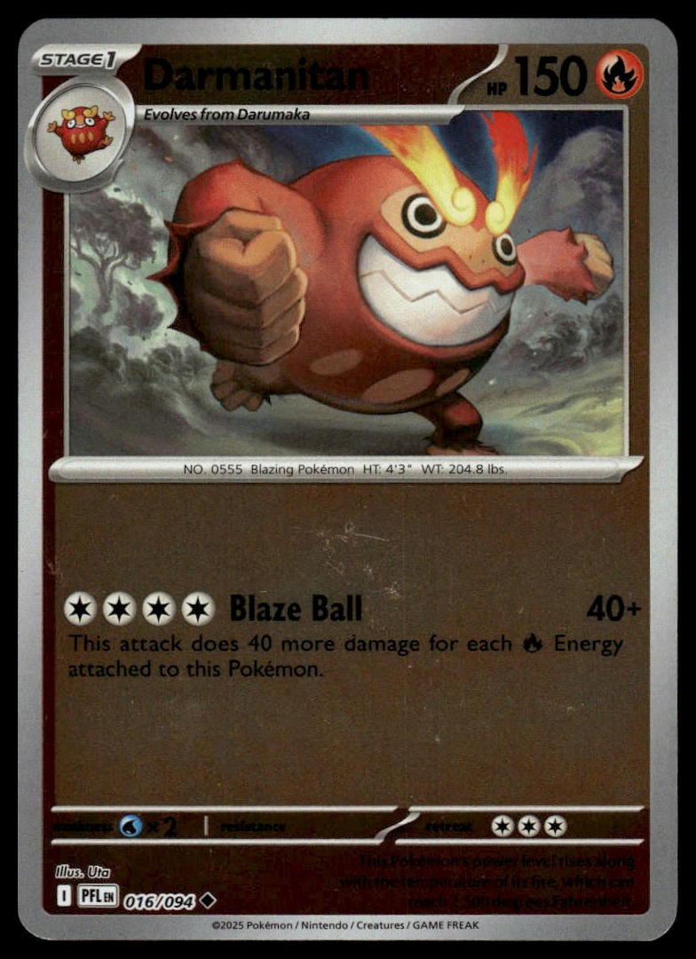 Darmanitan ME02: Phantasmal Flames #016/094 Reverse Holo NM