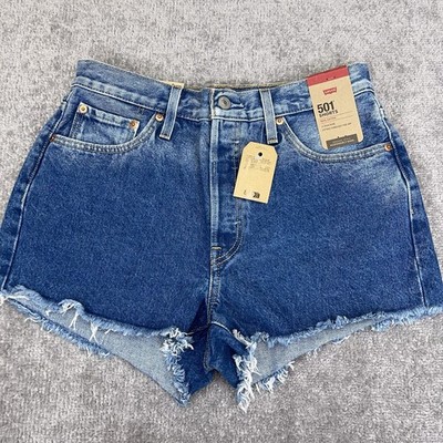 LEVI S Women 501 Originals Shorts Hi Rise Distressed Ombre 3  Inseam Size 29 NEW