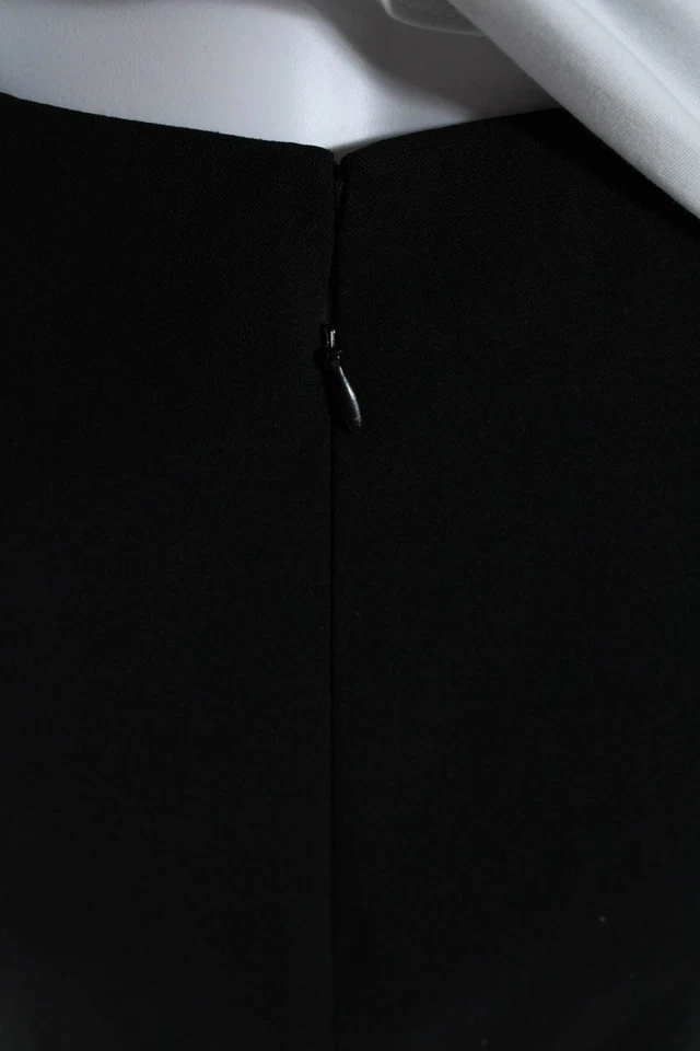 Theory Womens Back Slit High Waist Mini Pencil Skirt Black Wool Blend Size 2 - Image 4 of 4