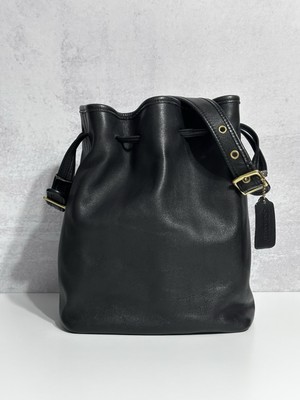 Vintage Coach Purse 9165 Legacy Black Leather Drawstring Bucket