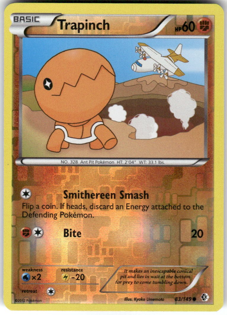 Trapinch 83/149 Common Boundaries Crossed Pokemon Reverse Holo Moderately Played