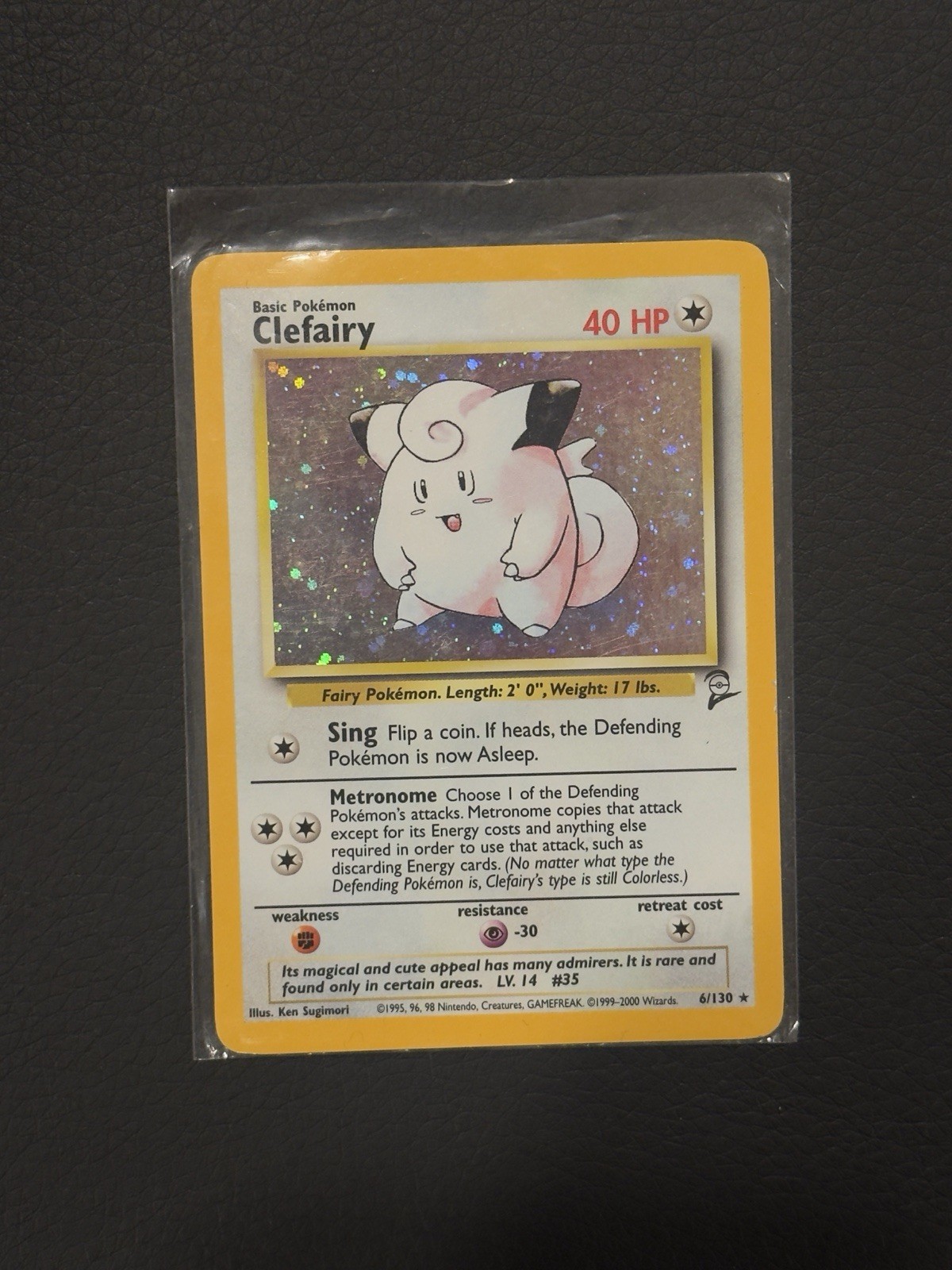 2000 Pokémon Base Set 2 Holo Clefairy 6/130 - Rare Holofoil - LP