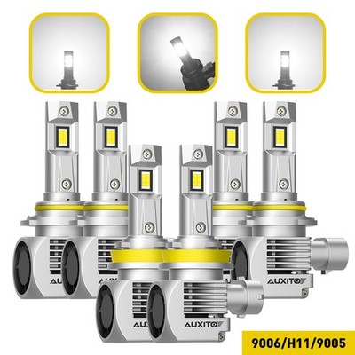 White 10000LM High/Low Beam 9005+9006+H11 CANBUS LED Headlight Bright Kit Bulb