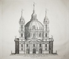 Santuaire De Vicoforte Mondovi Piémont Italie Incision Vue Blaeu 1726