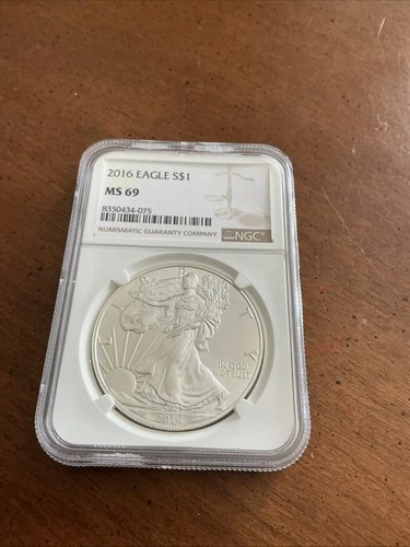 2016 $1 American Silver Eagle NGC MS69 Brown Label
