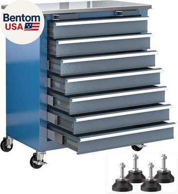 7-Drawer Rolling Tool Chest with Stainless Steel Countertop,Tool Chest with Secu