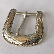 Sterling Silver .75  Western Engraved Monogrammed B Belt Buckle 10g SS56 