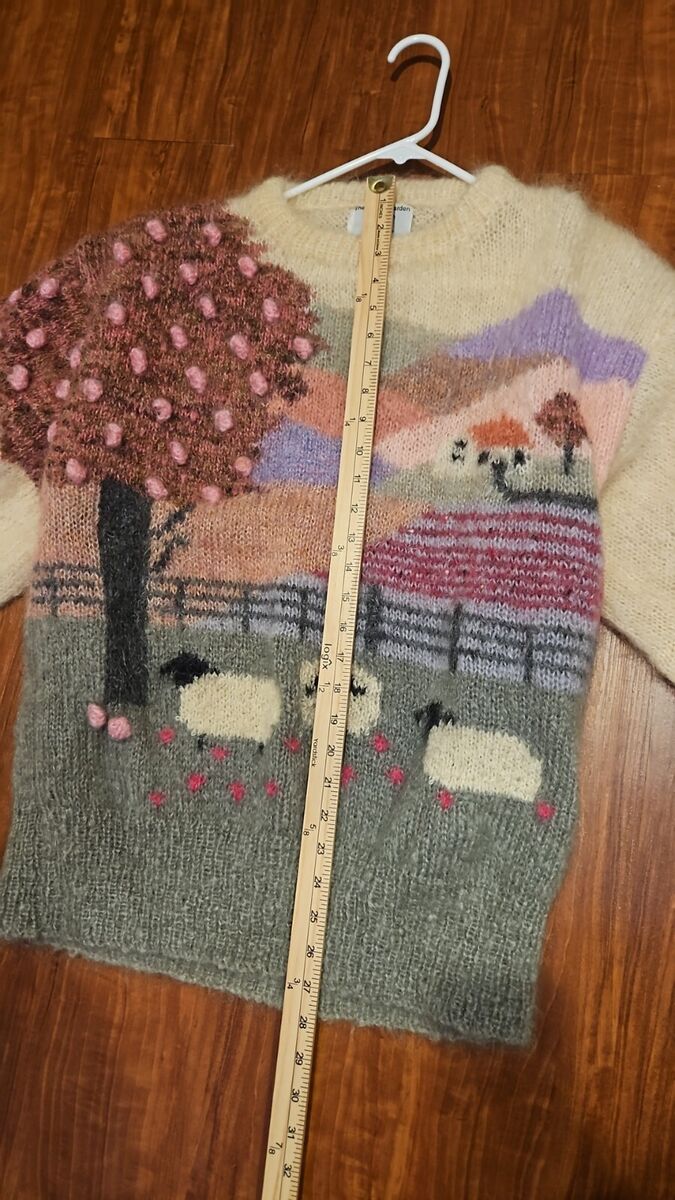 Vtg 80's Susie Lee Mohair Sheep Sweater Women's Size Large Vtg 80's Susie Lee Mohair Sheep Sweater Women's Size Large