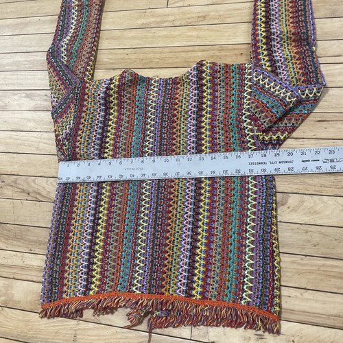 Vtg 90s CYNTHIA MAX Relax Rainbow Cardigan Women M Hippie Disco Western Knit 38" - Picture 7 of 24