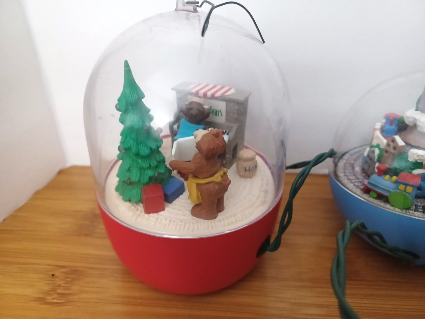 Hallmark Keepsake Christmas Ornament Magic Light And Motion bears ,train ,cabin