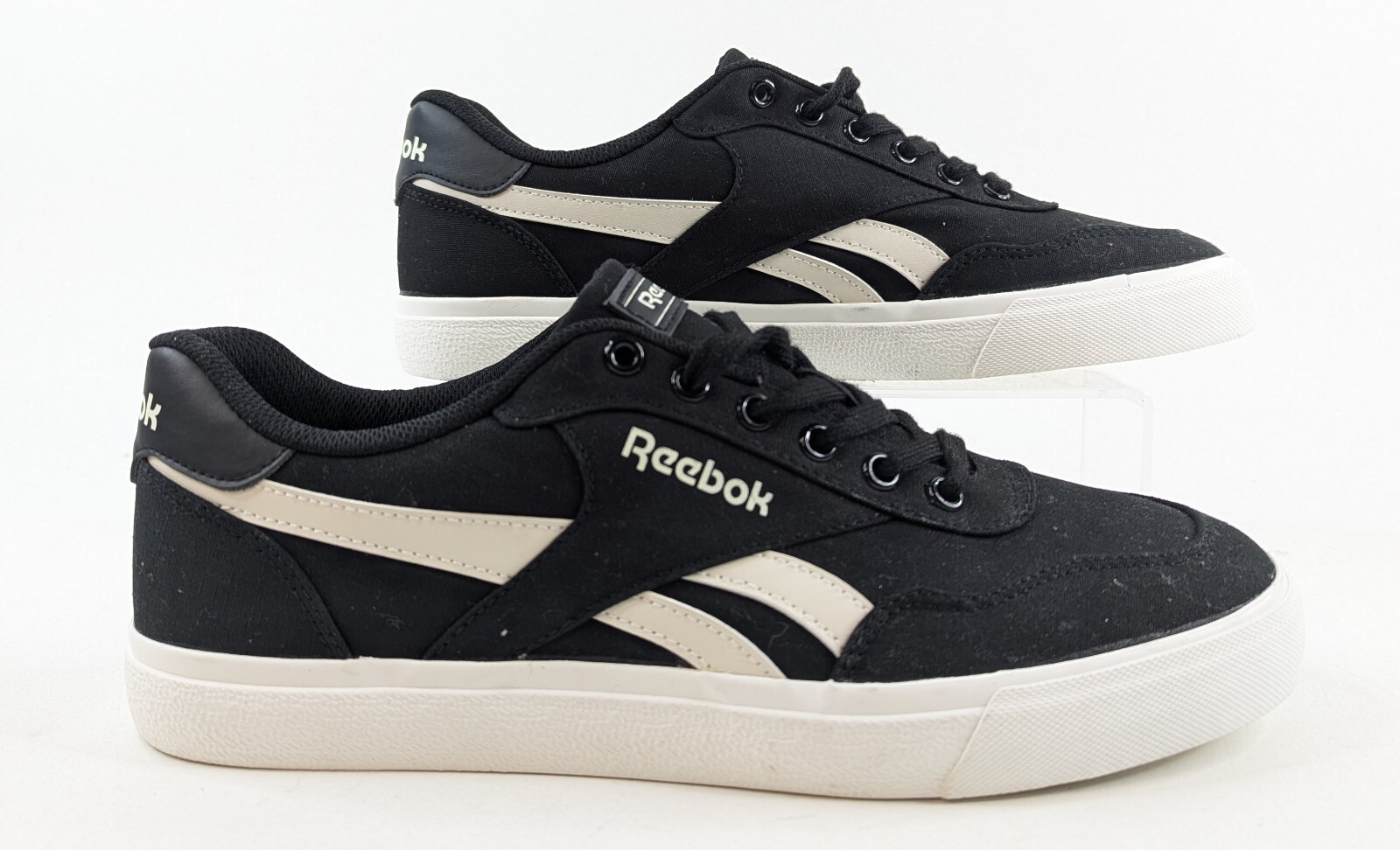 Reebok Techque Galaxy Shoes – Men’s 11 Black White Canvas Retro Sneakers -NEW