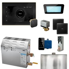 Mr. Steam MS400EC1 xDream Steam Shower Kit Black x Polished Brass