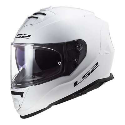 LS2 FF800 STORM II Solid Gloss White Motorcycle Helmet LS2FF8002STWHS Size Small