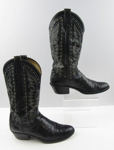 Para Hombre Negro Piel De Lagarto dan Post Occidental Botas Talla: 7.5 D |  eBay