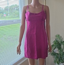 WILD FABLE Junior Size M Summer Dress Pink Spaghetti Strap Cotton Linen NWT