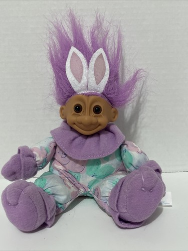 Vintage Russ Troll Doll, Bunny Rabbit, purple Hair Trolls Easter | eBay