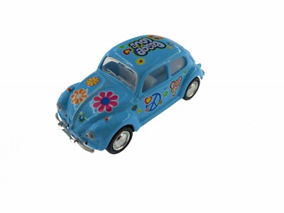 2.5'' Kinsmart 1967 VW Beetle Pastel Decal Diecast Model Toy Car 1:64 Blue