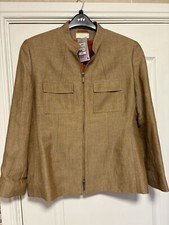 Ladies M&s Linen Blazer Jacket Tailored Biscuit/flax Lightweight Size 20