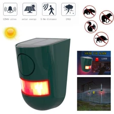 Solar Alarm LED Light Solar Strobe Light Wireless Motion Sensor Detector Outdoor