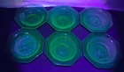 Vintage Vaseline Uranium Glass Dessert Bowls Depression Era USA 1920s Set of 6