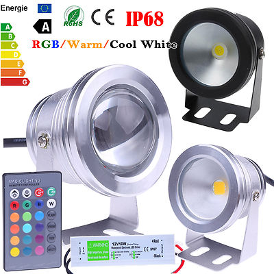 10W LED Underwater Spot Light RGB Cool Warm Garden Pond Lamp  + 12V Adapter LTW