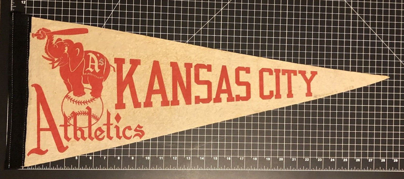 Vintage Kansas City Athletics A's Pennant Extremely Rare Variant