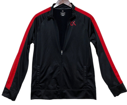 Calvin Klein Women's Performance Full Zip Jacket Activewear XL Black & Red - Afbeelding 1 van 10