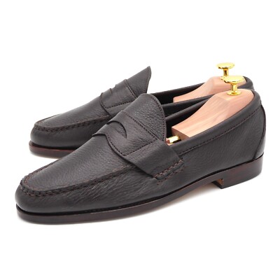 US 9 E - Allen Edmonds Dunday dunkelbraun genarbt ungefüttert Pinch Penny Halbschuhe Schuhe