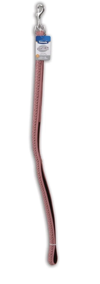 Elegante Correa de Perro Estilo Rosa Malva Mascota Cuero Trenzado Correa de Perro 5’ Foto 3 de 4