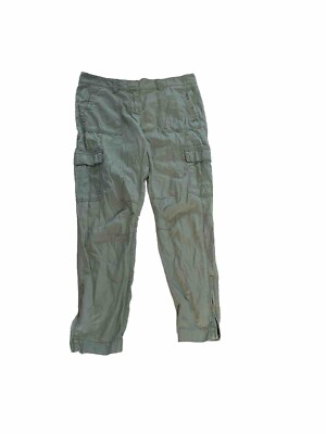 Ann Taylor LOFT Women s Pants Size 4 Belted Cargo Jogger Pants  Solid Green