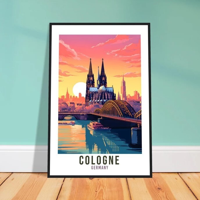 Cologne Travel Print Germany Cologne Travel Poster