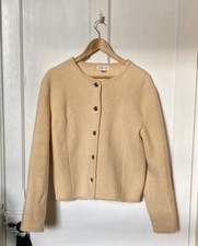 Talbots 12.  100% Wool Boucle Jacket Cardigan Coatigan Yellow Uk Size 18  20 22