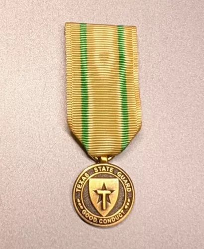 TXSG Texas State Guard Miniature Good Conduct Medal - Moiré Drape