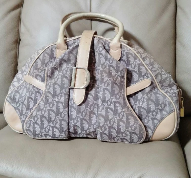 CHRISTIAN DIOR Galliano sac trotteur double selle vintage monogramme rare Japon