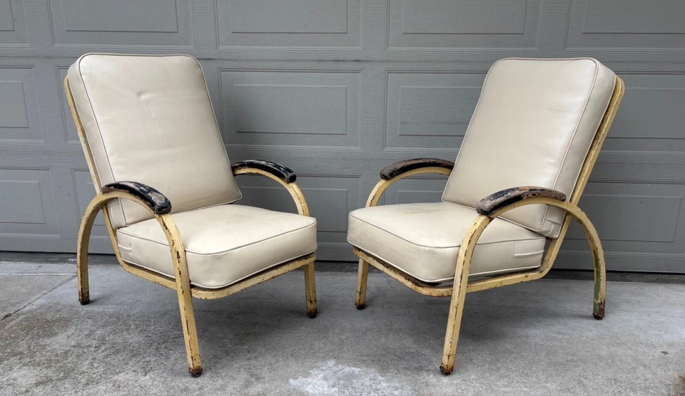 Sillones Art Deco Acero Aluminio Norman Bel Geddes Simmons Industrial Foto 2 de 4